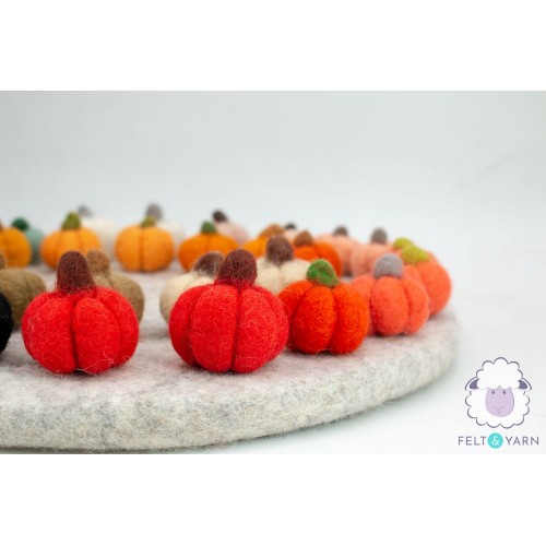 Assorted Size and Color Halloween Felt Pumpkins