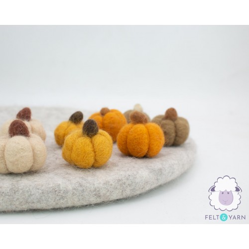 Assorted Size and Color Halloween Felt Pumpkins