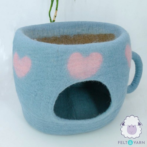 Felt Coffee Mug Cat Cave