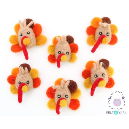 Wool Felt Thanksgiving Turkey Head