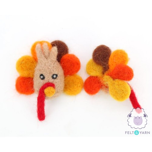 Wool Felt Thanksgiving Turkey Head