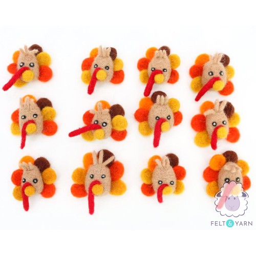 Wool Felt Thanksgiving Turkey Head