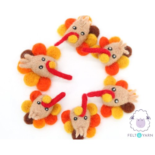 Wool Felt Thanksgiving Turkey Head