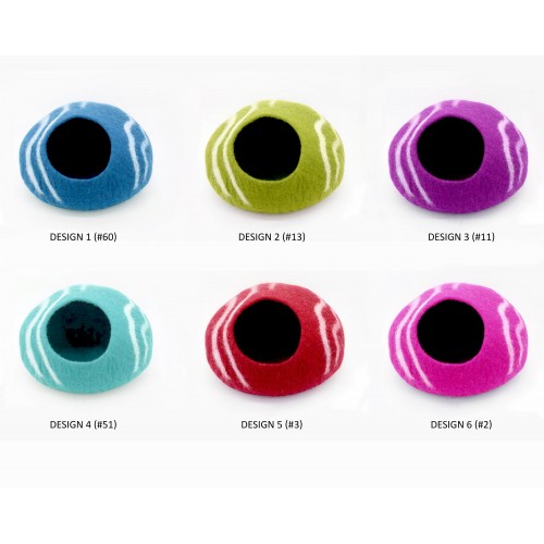 Felt Blue Stripe Design Cat House