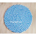 Deep-sea Blue White Felt Ball Rug