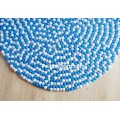 Deep-sea Blue White Felt Ball Rug