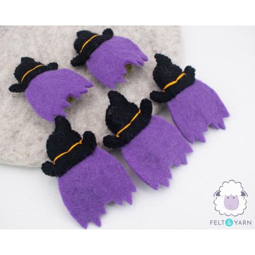 12cm Magical Stitched Felt Witch Head