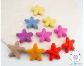 Colorful Felted Stars for Xmas & Valentine - Felt & Yarn