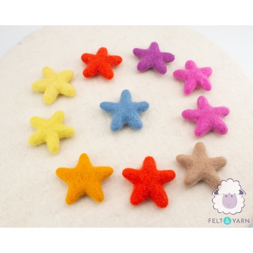 4-5cm Colorful Felted Stars