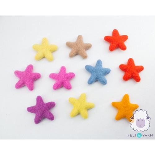 4-5cm Colorful Felted Stars