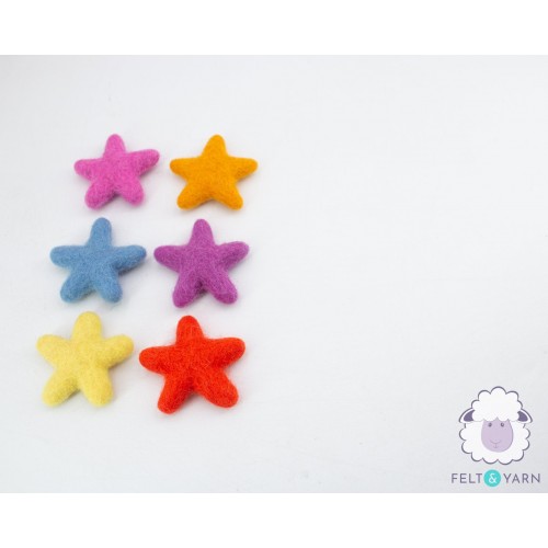 4-5cm Colorful Felted Stars