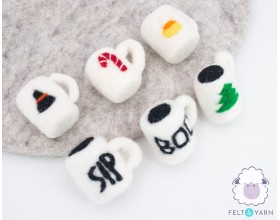 Felt Mini Rae Dunn Mugs - Felt and Yarn