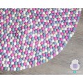 Pinkish Multicolor Felt Ball Rug