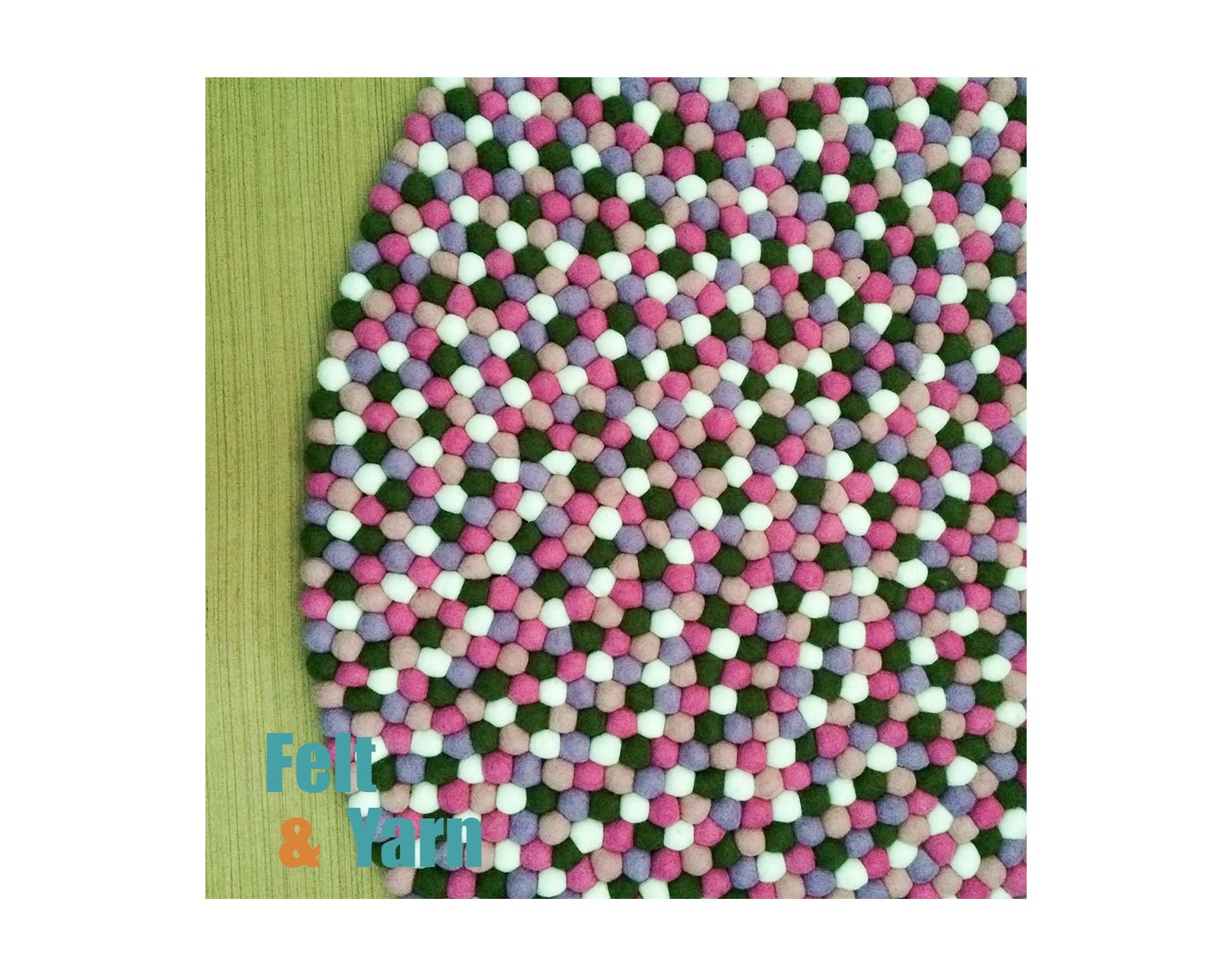 Felt Ball Garland Pink White Blue - Felt Ball Rug – Felt Ball Rug USA