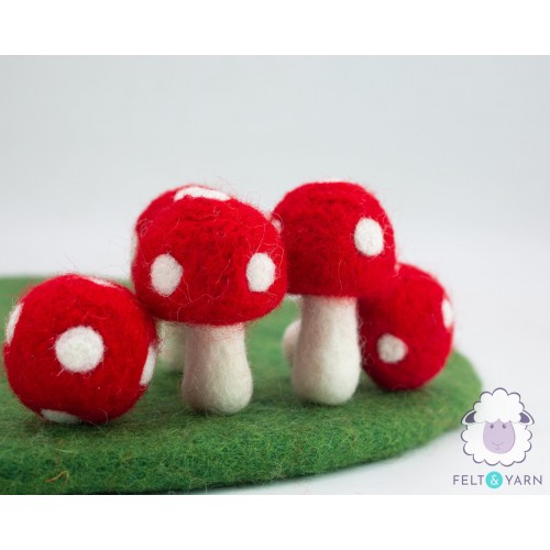 5cm Colorful Felt Mushrooms