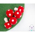 6cm Colorful Felt Mushrooms