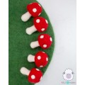 5cm Colorful Felt Mushrooms