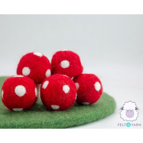 5cm Colorful Felt Mushrooms
