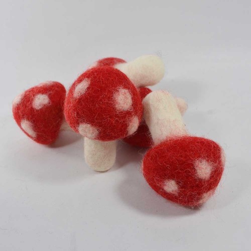 6cm Colorful Felt Mushrooms