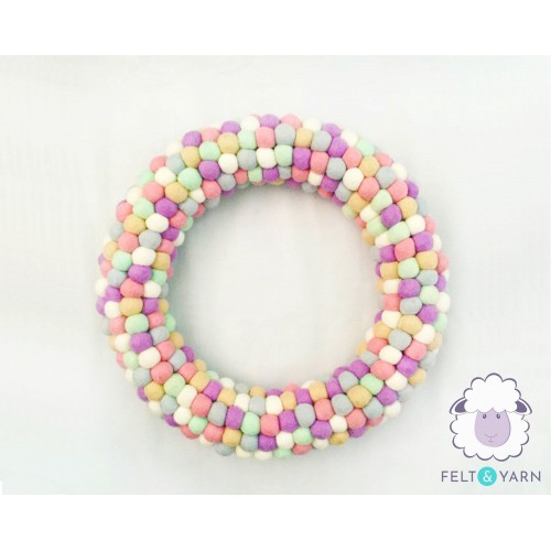 Pastel Felt Ball Wreath