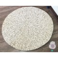 White Felt Ball with Stripe Rug