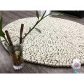 White Felt Ball with Stripe Rug