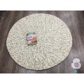 White Felt Ball with Stripe Rug