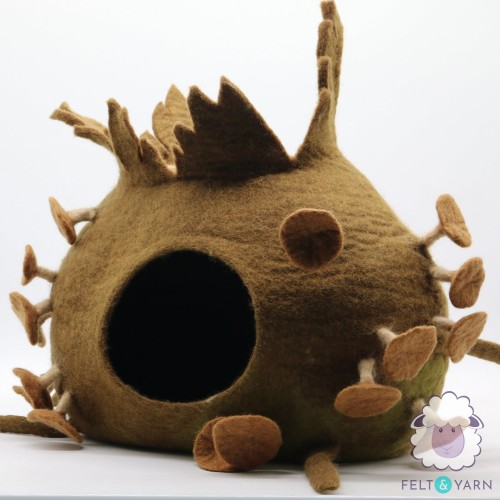 Mushroom Design Felt Cat House