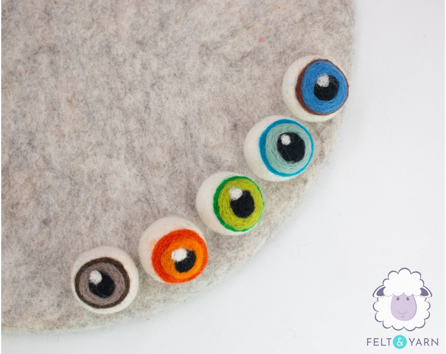 5 Sets Felt Eyes With Heart, Large Felt Eyes, 38mm Felt Eyes, 1.5