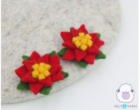 Red Felt Poinsettia Flower