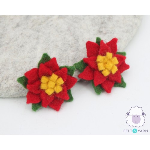 Red Felt Poinsettia Flower