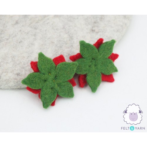 Red Felt Poinsettia Flower