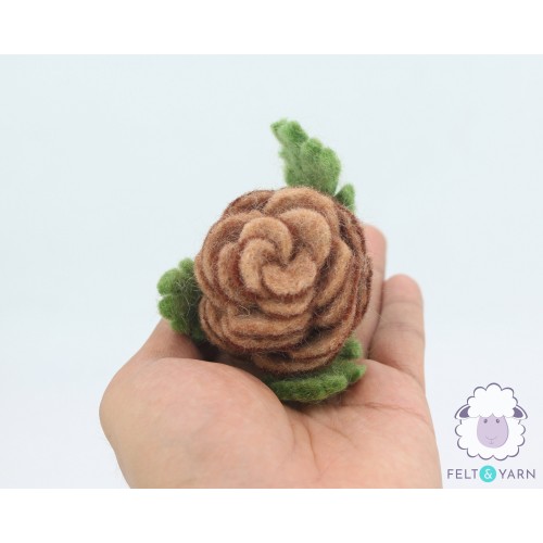 7 & 8cm Winter Felt Pinecones Ornament - Felt and Yarn