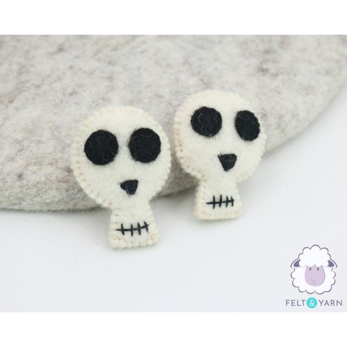 6.5cm Halloween Wool Felt Skull