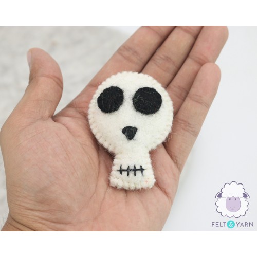 6.5cm Halloween Wool Felt Skull