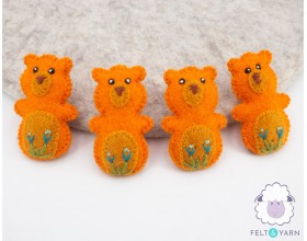 7-8 cm Orange Felt Bear