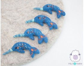7cm Mini Blue Felt Dolphin
