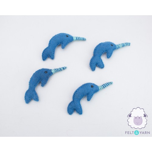 7cm Mini Blue Felt Dolphin