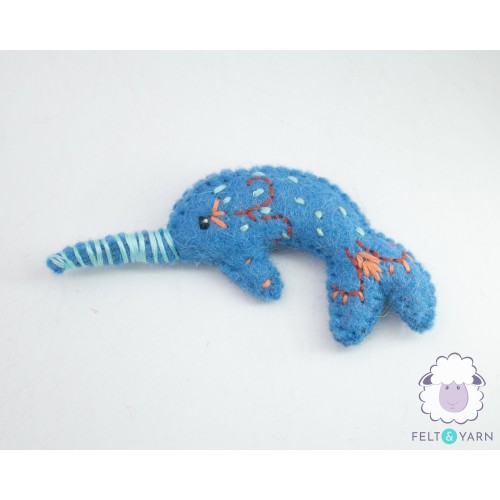 7cm Mini Blue Felt Dolphin