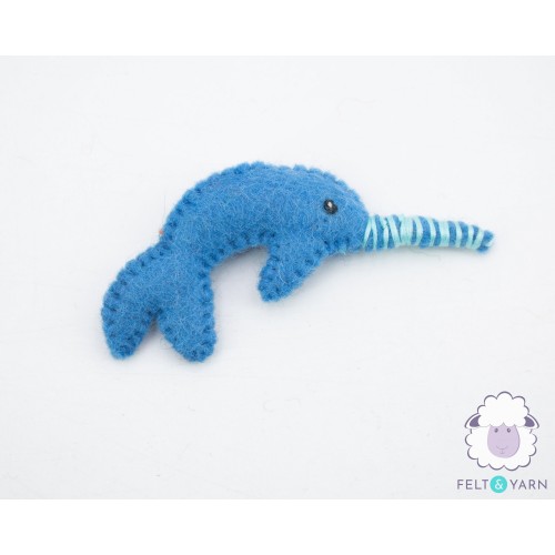 7cm Mini Blue Felt Dolphin
