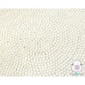 Cream White Wool Felt Ball Rug
