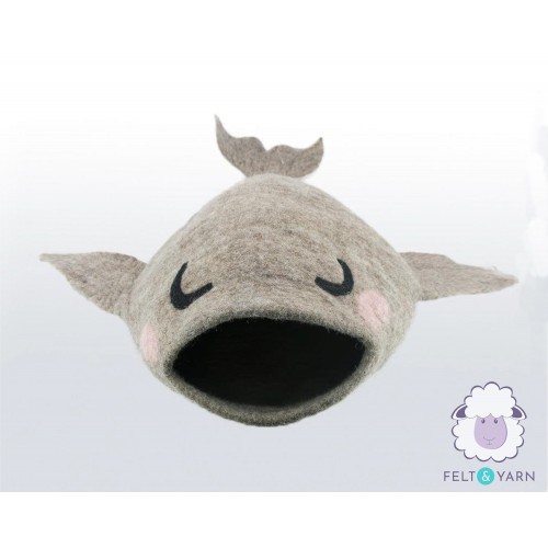 Whale Design Wool Felt Cat House