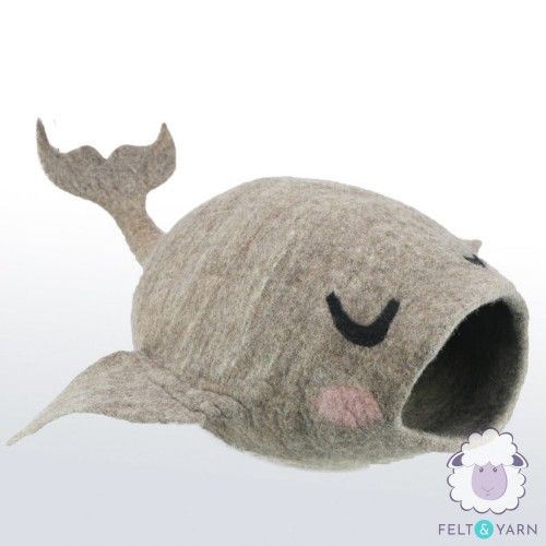 Whale Design Wool Felt Cat House