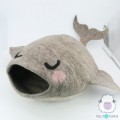 Whale Design Wool Felt Cat House