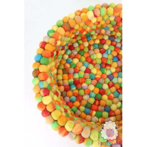 Multicolor Tie-dye Felt Ball Dog Bed