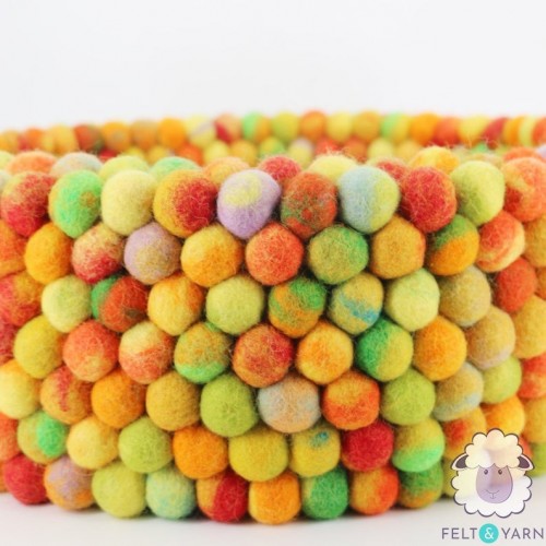 Multicolor Tie-dye Felt Ball Dog Bed