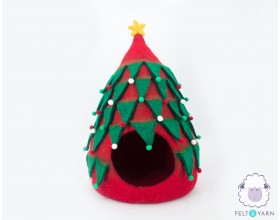 Felt Christmas Tree Cat House