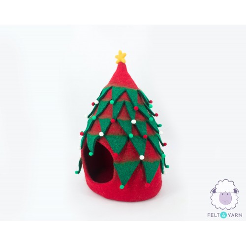 Felt Christmas Tree Cat House