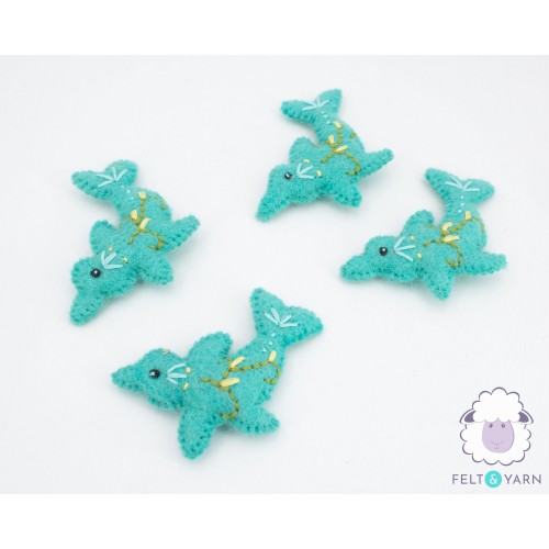7cm Turquoise Colored Mini Felt Fish