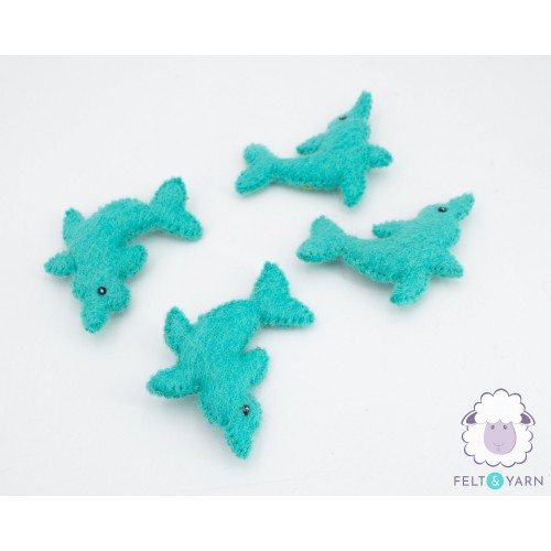 7cm Turquoise Colored Mini Felt Fish